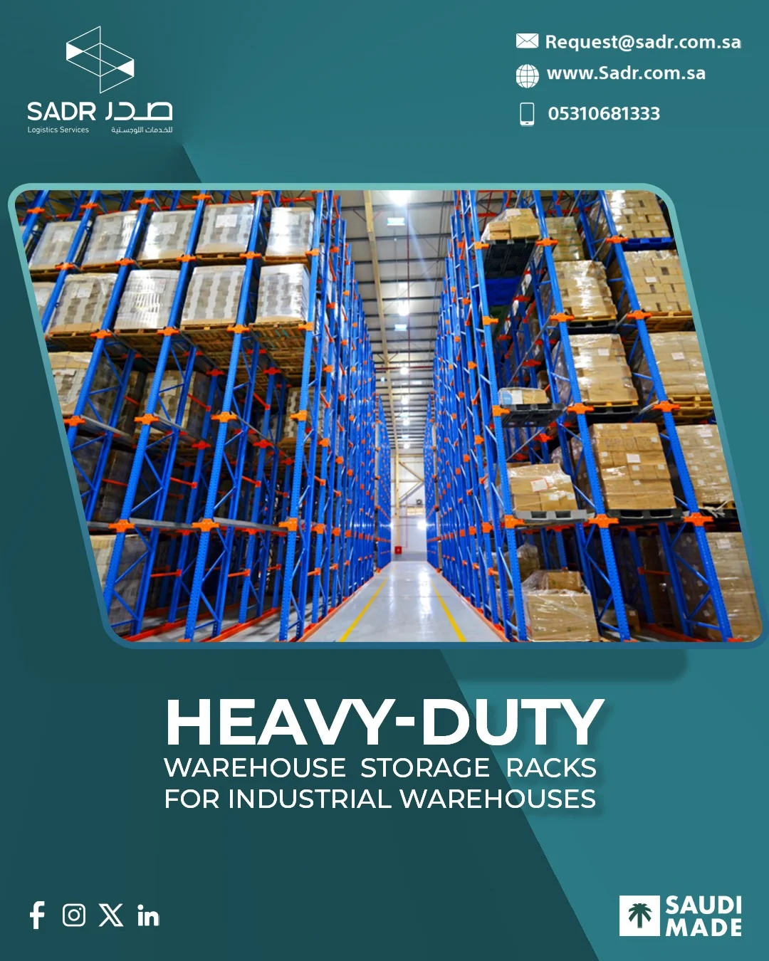Heavy-duty warehouse storage racks for industrial warehouses