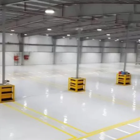 Epoxy Flooring provides a durable, glossy, and chemical-resistant surface—ideal for warehouses, factories, and industrial facilities.