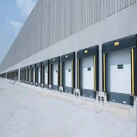 Dock levelers bridge the gap between truck and dock, ensuring safe and efficient loading and unloading in warehouse and logistics operations.
